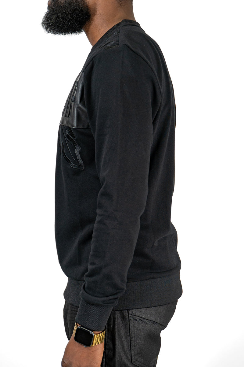 Back To Black Chenille Embroidery Crewneck (sweater)
