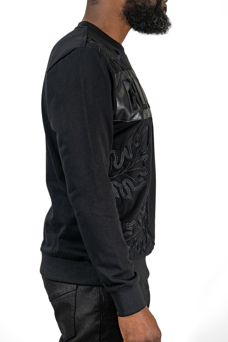 Back To Black Chenille Embroidery Crewneck (sweater)