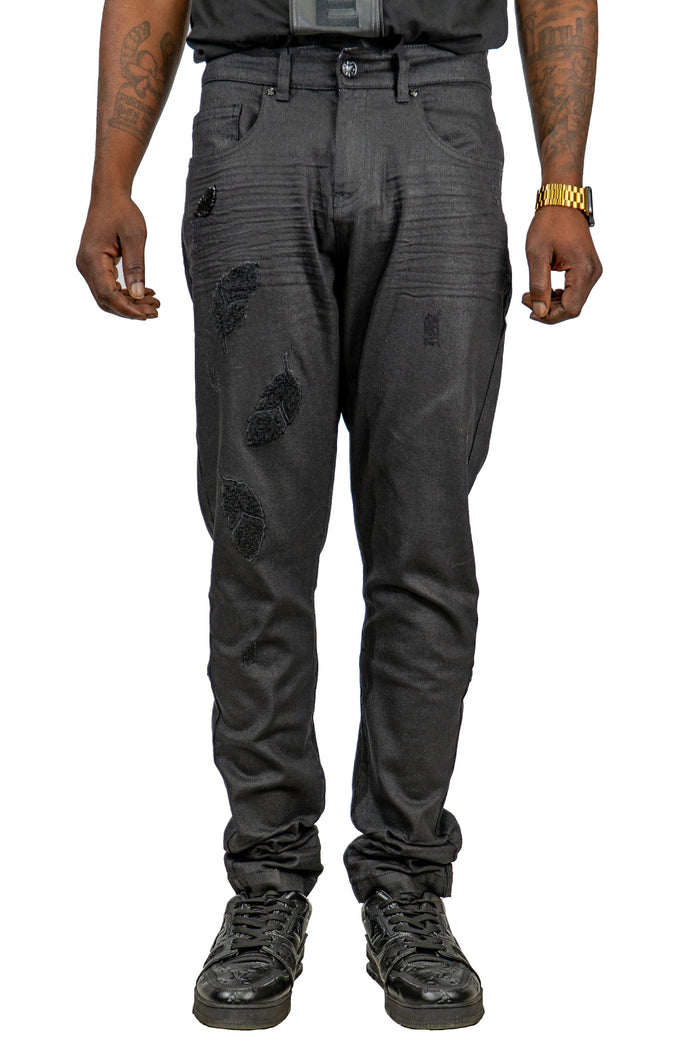 Back To Black Denim Embroidered Jeans (30/32, 32/32, 34/32)