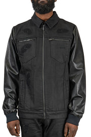 Back To Black Denim Faux Leather Jacket