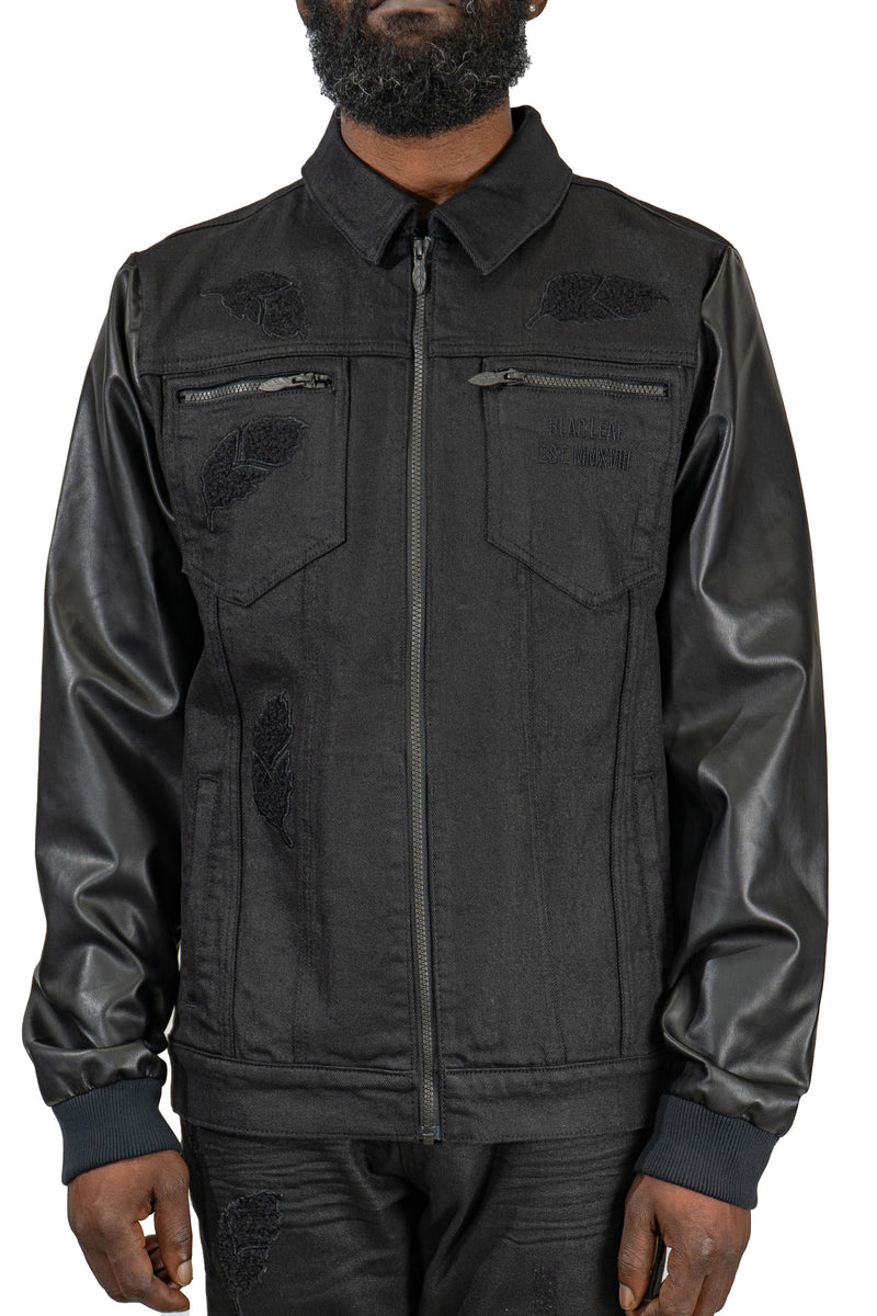 Back To Black Denim Faux Leather Jacket