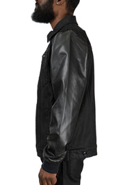Back To Black Denim Faux Leather Jacket