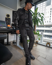 Back To Black Denim Faux Leather Jacket