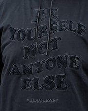 Be Yourself Black Chenille Embroidery Hoodie
