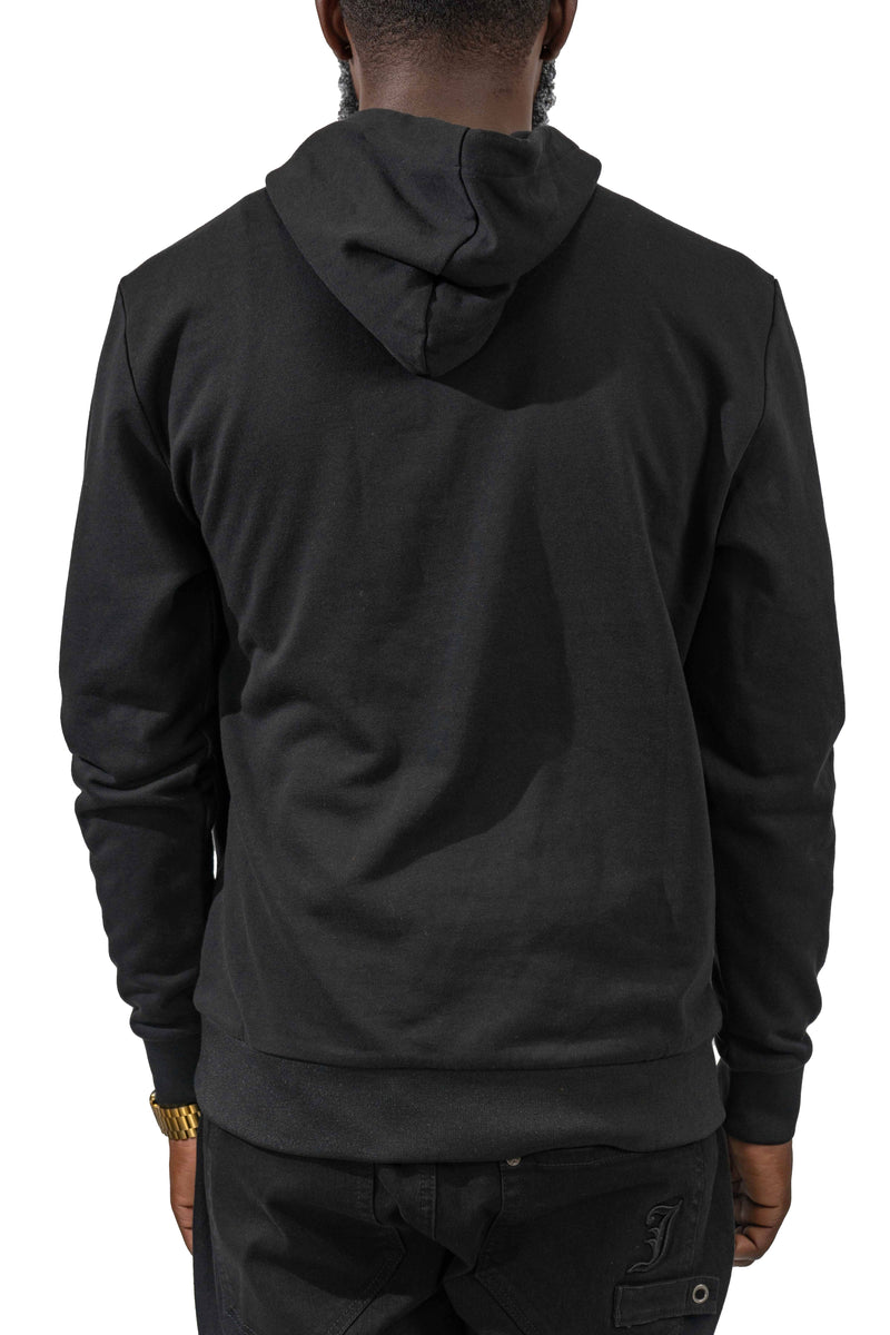 Be Yourself Black Chenille Embroidery Hoodie