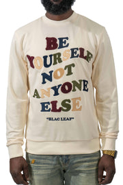 Be Yourself Embroidered Cream Crewneck (Small Special) (sweater)