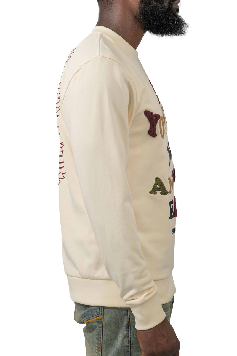 Be Yourself Embroidered Cream Crewneck (Small Special) (sweater)