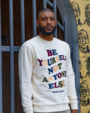 Be Yourself Embroidered Cream Crewneck (Small Special) (sweater)