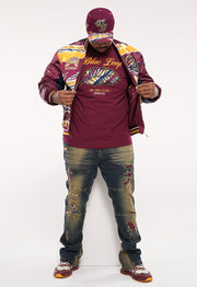 Blac Leaf Ski Club Bomber Jacket, Denim Jeans, Trucker Hat and G7 Sneakers Bundle