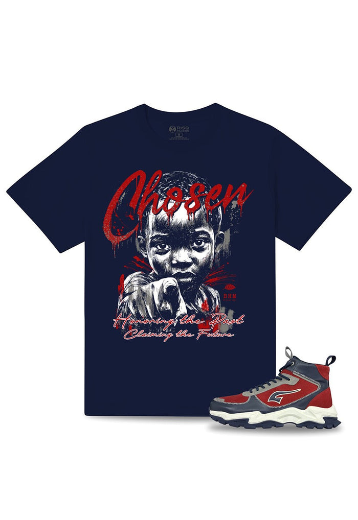 Chosen Navy T-Shirt and G7 Liberty Mid Top Sneakers Bundle