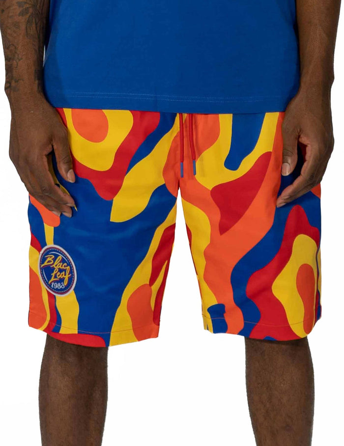 Color Mix Nylon Lava Camo Shorts