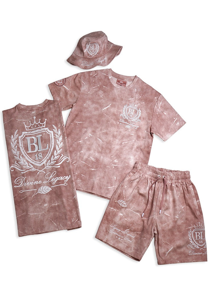 Divine Legacy Marble Rose Shirt, Knit Shorts and Bucket Hat Bundle
