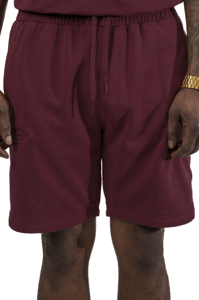 Essential Burgundy Classic Leaf Shorts