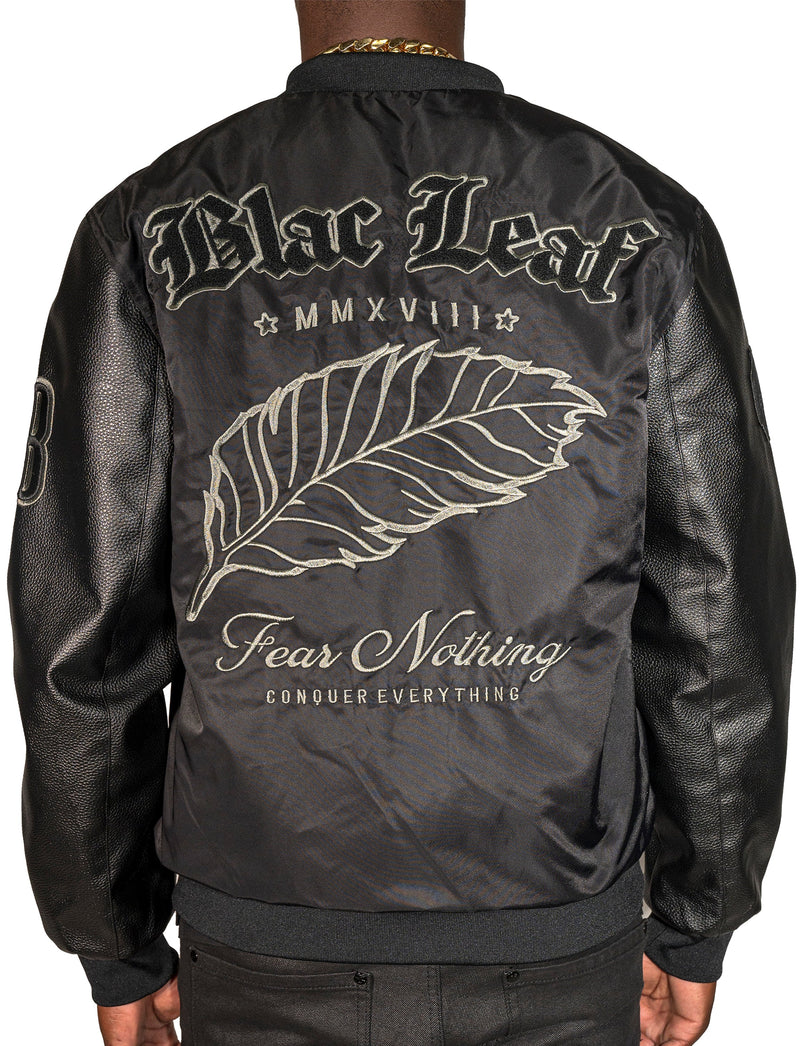 Fear Nothing Vegan Leather Bomber Jacket