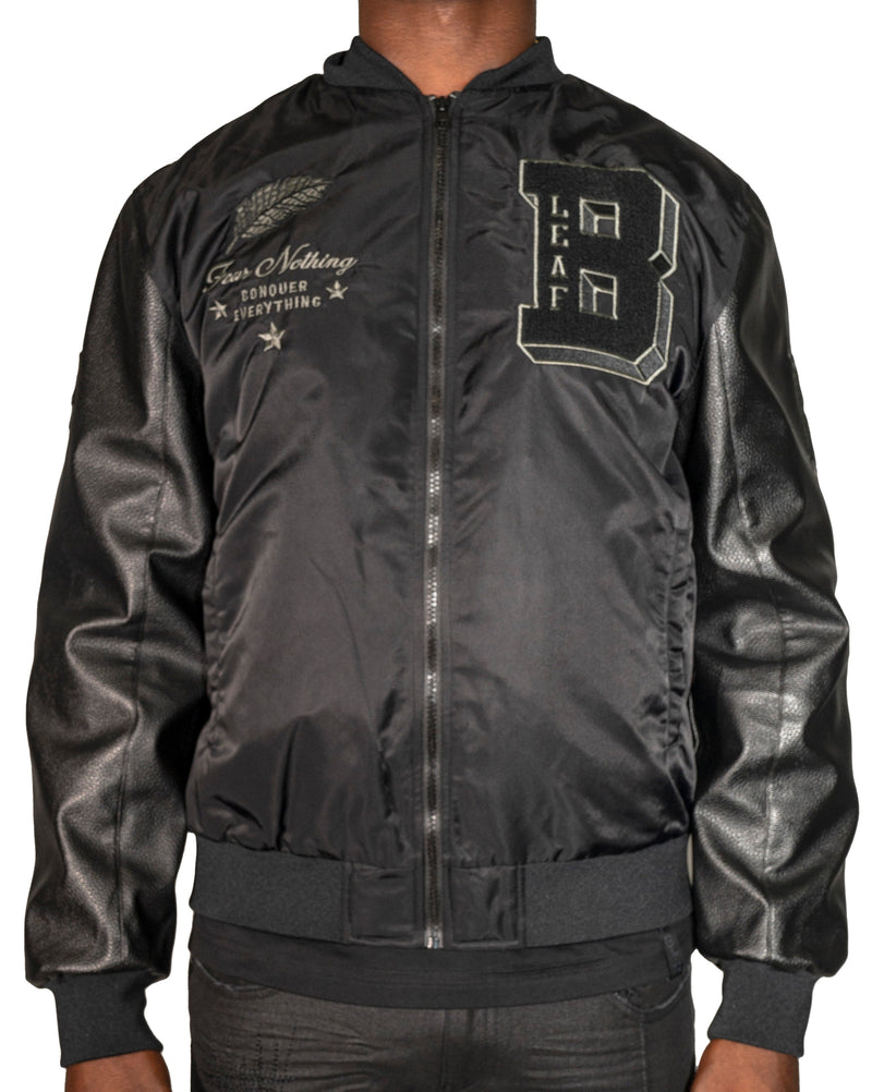 Fear Nothing Vegan Leather Bomber Jacket