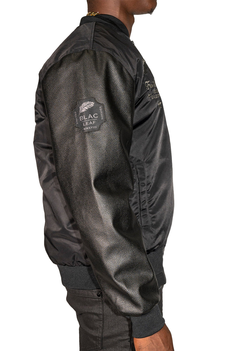 Fear Nothing Vegan Leather Bomber Jacket