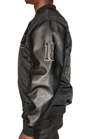 Fear Nothing Vegan Leather Bomber Jacket