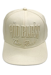 God Bless The Real Strapback Hat Cream