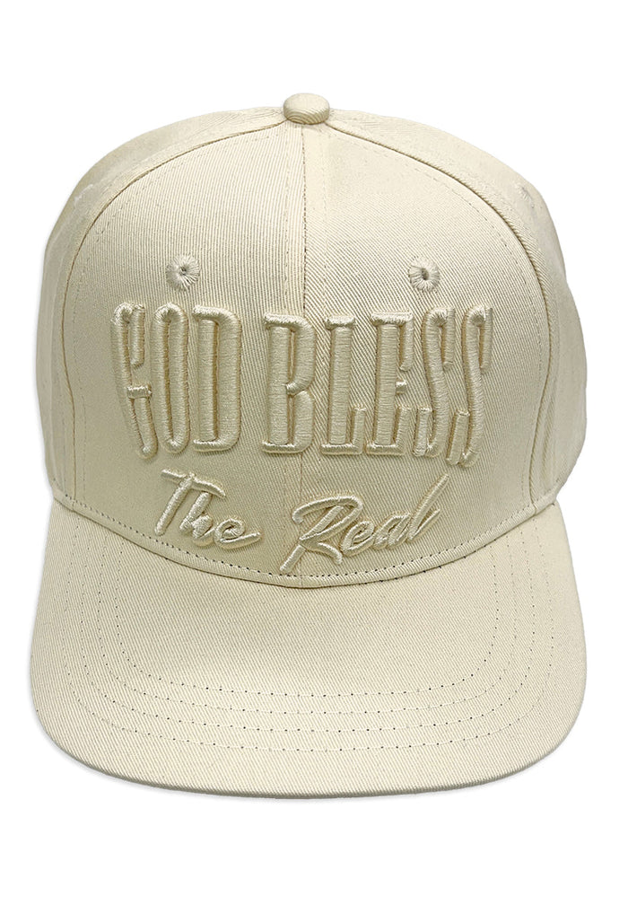 God Bless The Real Strapback Hat Cream