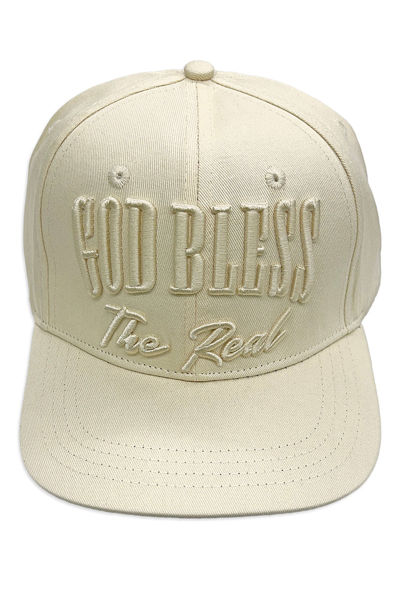 God Bless The Real Strapback Hat Cream