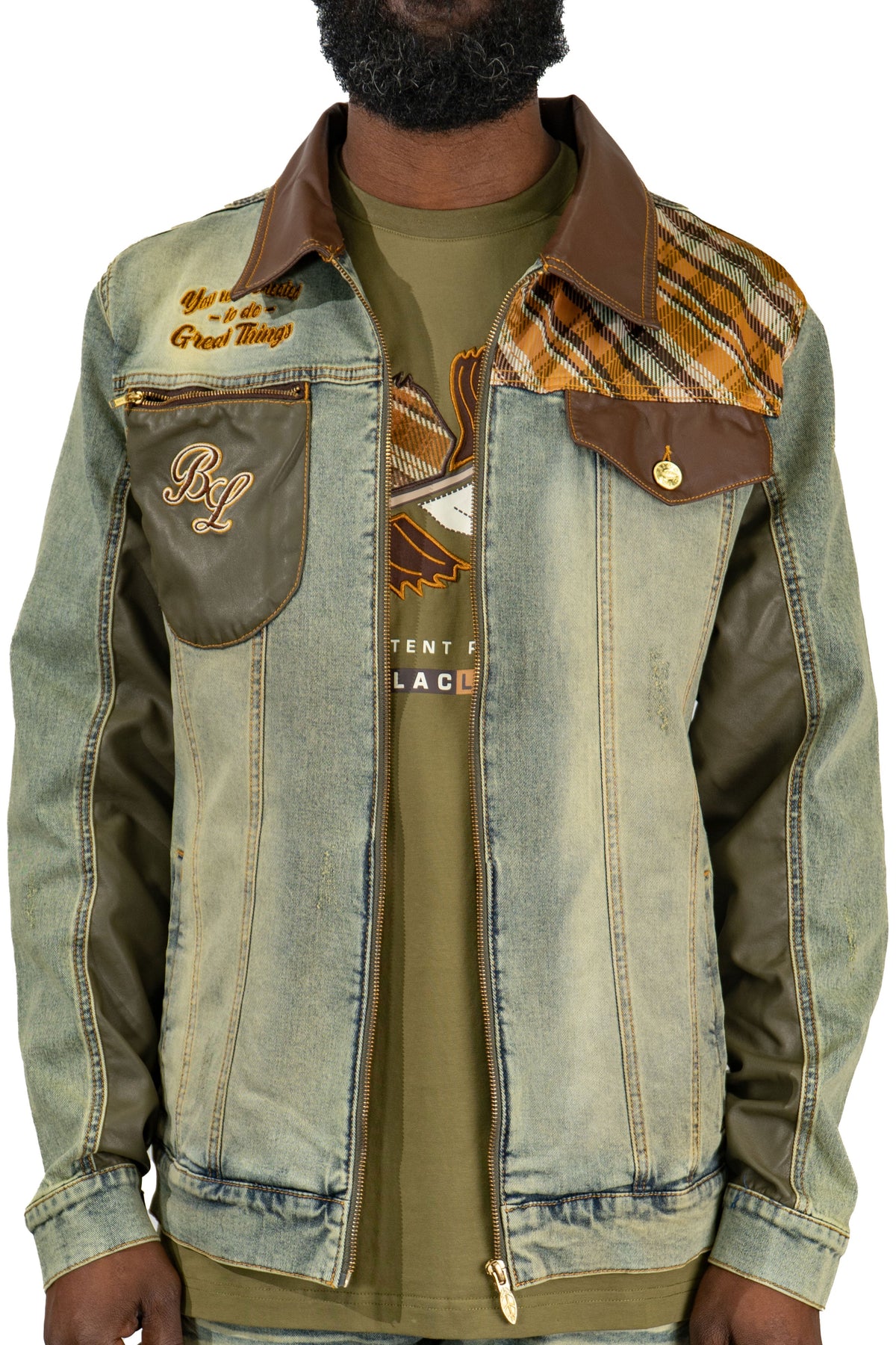 Great Things Plaid Denim Jacket