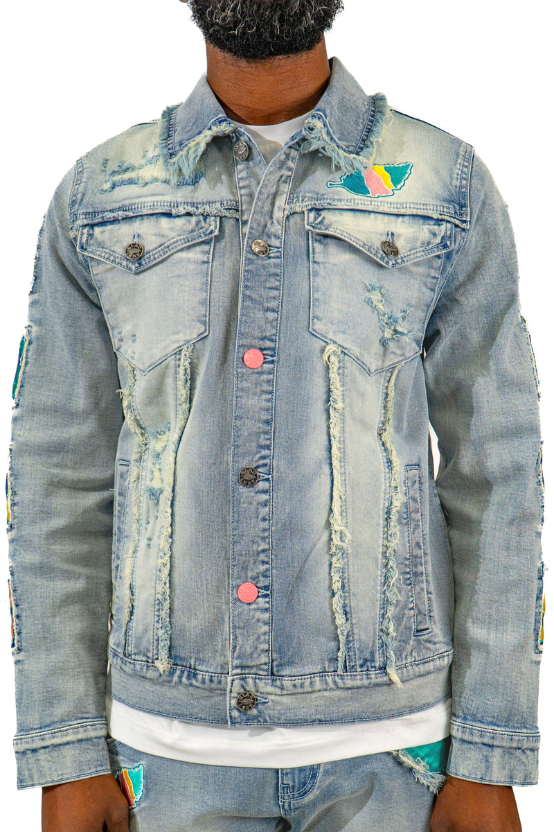 Growth Patchwork Denim Jacket