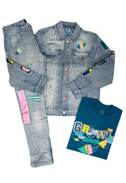 Growth Patchwork Denim Jacket