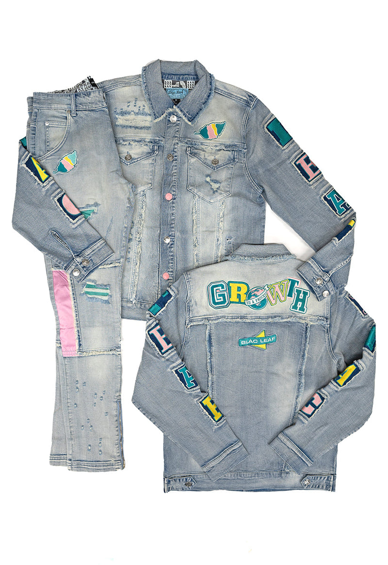 Growth Patchwork Denim Jacket