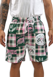 Members Only Mindset Green Shirt and AOP Shorts Bundle