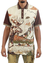 PATH OF GREATNESS POLO SHIRT CREAM / BROWN