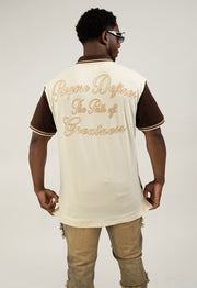 PATH OF GREATNESS POLO SHIRT CREAM / BROWN