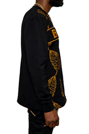 Premium Embroidered Leaf Pattern Crewneck (sweater)