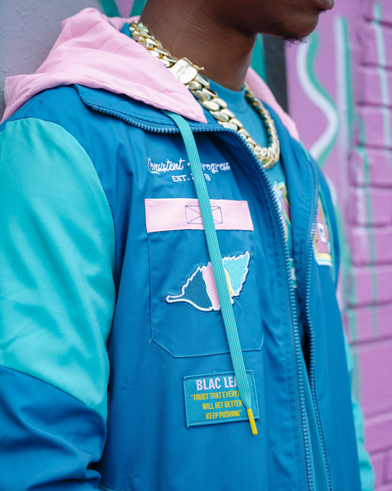 Progress Nylon Full Zip Windbreaker Hoodie