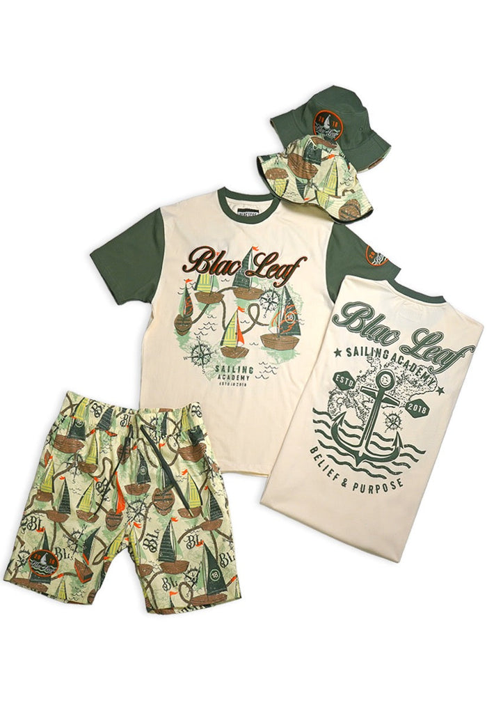 Sailing Academy Shirt, AOP Shorts and Bucket Hat Bundle