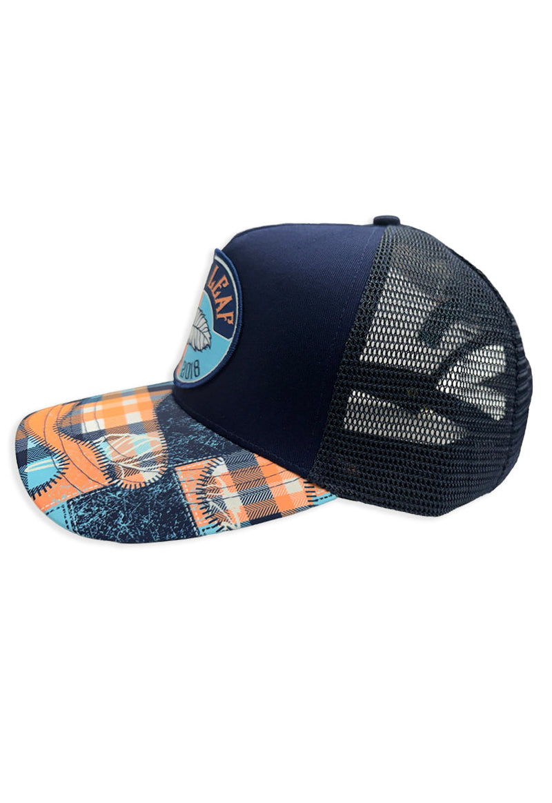 Signature Leaf Plaid Trucker Hat