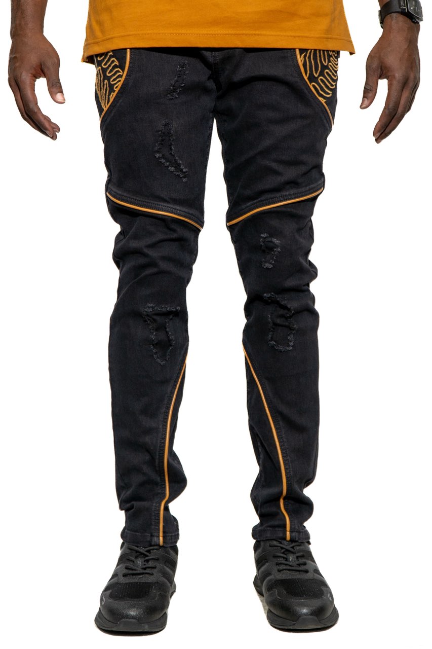 Successful Mindset Denim Pants Jet Black