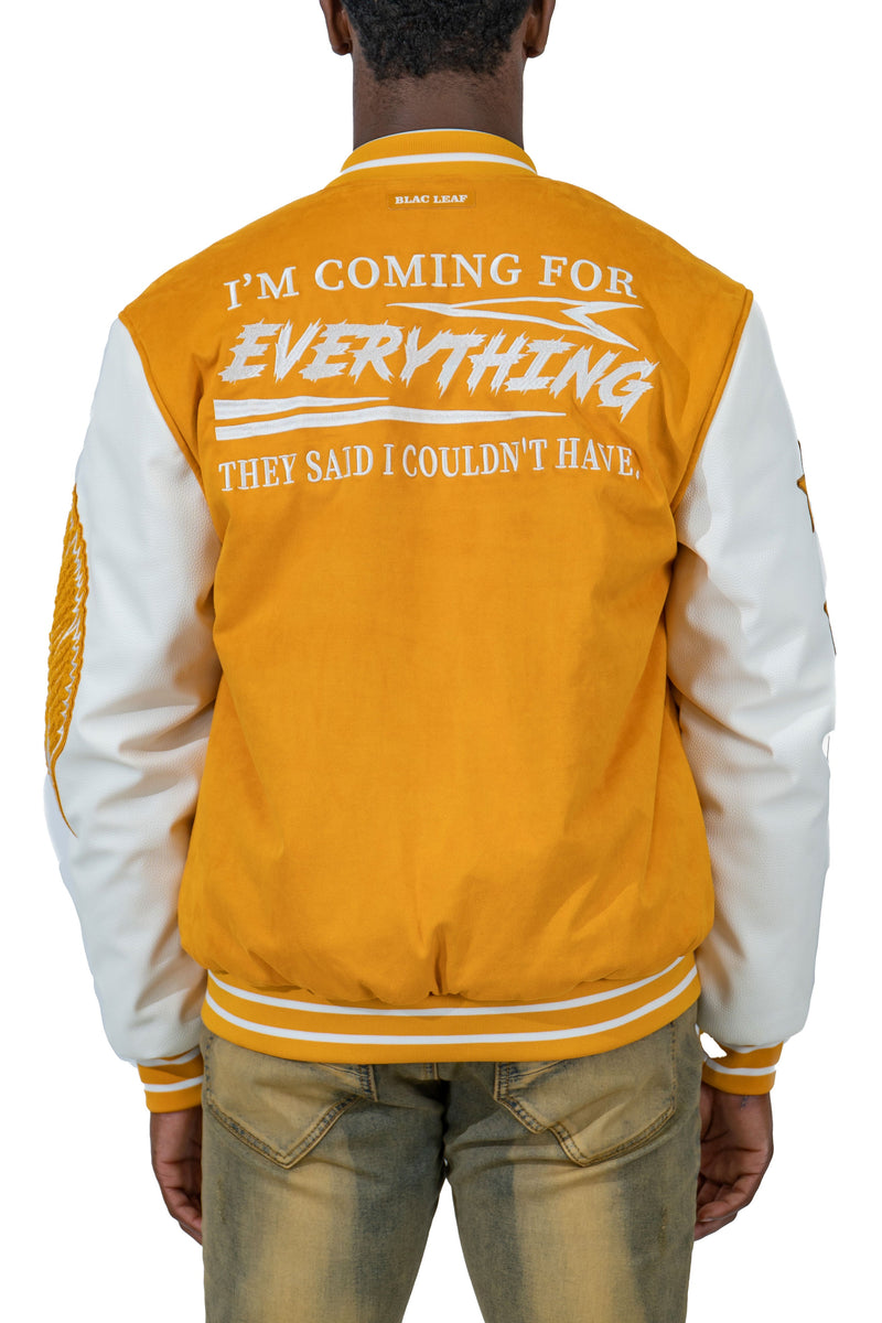 Wheat Signature Letterman Bomber Jacket