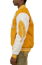 Wheat Signature Letterman Bomber Jacket