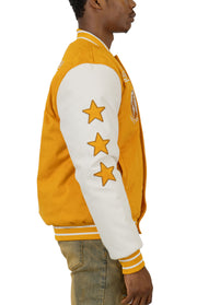 Wheat Signature Letterman Bomber Jacket