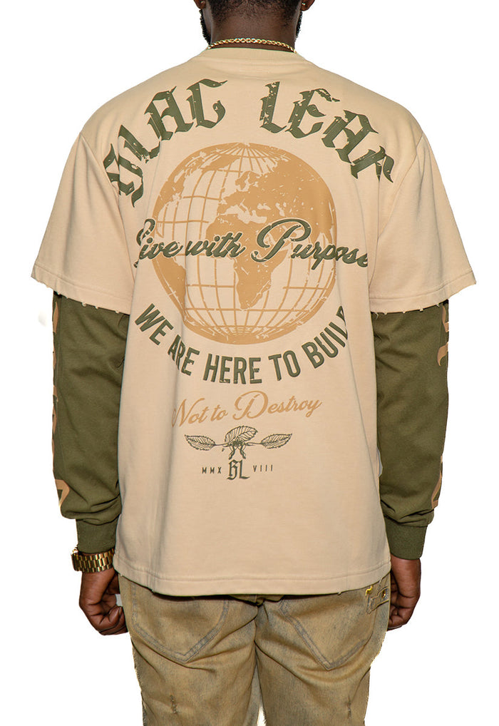 World To Build Heavy Weight Long Sleeve Shirt Putty Khaki (sweater)