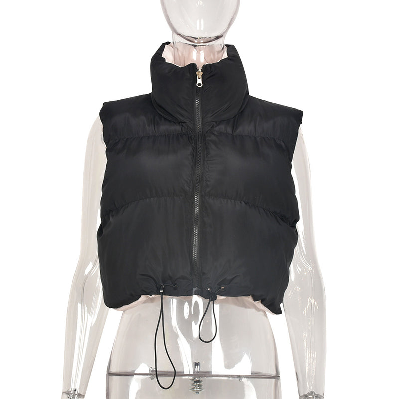 Reversible Wear Zipper Vest Warm Cotton Jacket GBTF 8099DN