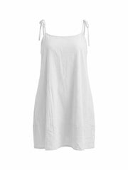 Solid Color Sling Loose Casual Dress QYMF TY033