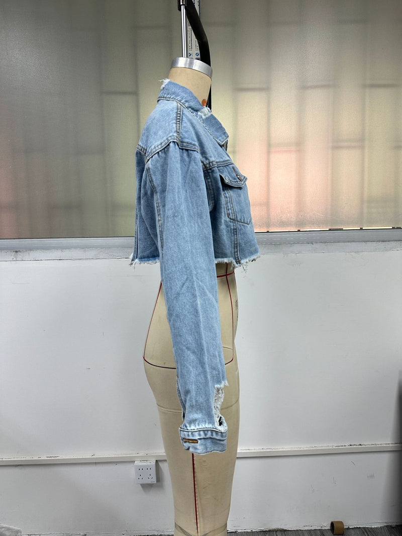 Fashion Long Sleeve Denim Short Coats GYXN 10022