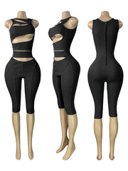 Hollow Out Sleeveless Seventh Jumpsuit CH 26083