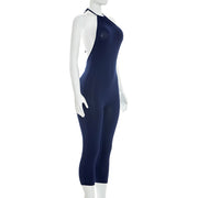 Halterneck Solid Color Backless Seventh Jumpsuit MXBF J26JP050