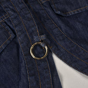 Half Sleeve Lapel Denim Short Coat GNZD 9761TD