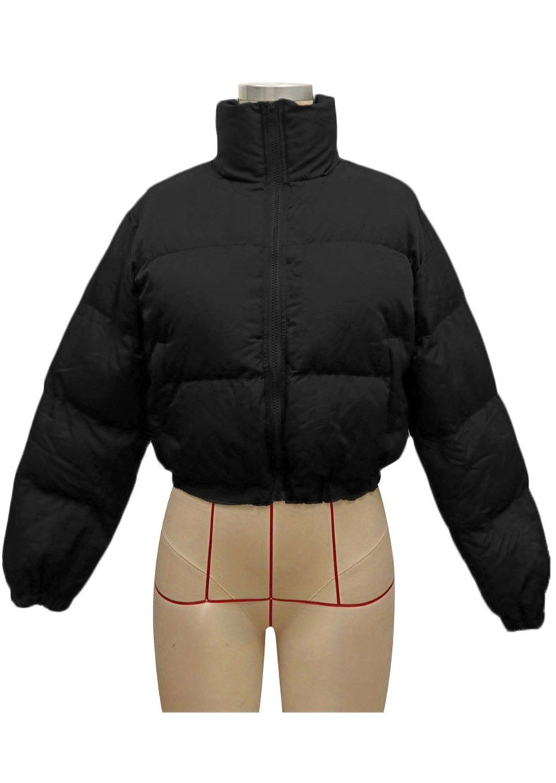 Solid Color Long Sleeve Short Cotton Jacket SH 390799