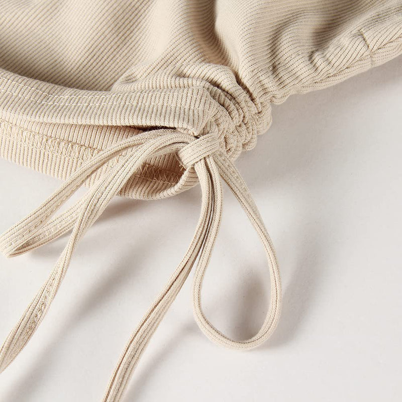 Sleeveless O Neck Drawstring T Shirt YMZY 11504