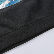 Knit Crew Neck Printed Long Sleeve Sweatshirt FL 21060