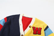 Colorful Letter Print Knits Short Coat DLSF W24L52789